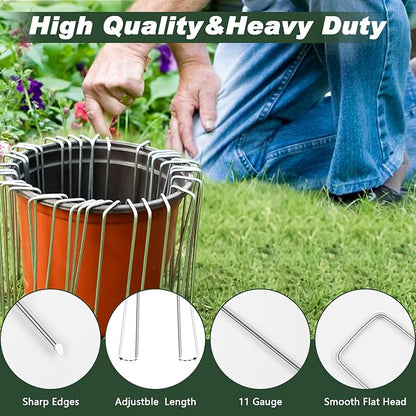 FEED GARDEN 4 Inch 25 Pack Galvanized Landscape Staples 11 Gauge Anti-Rust - Image 5