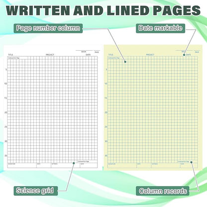 Affrolling 2 Pack Carbonless Lab Notebook Carbon Copy 8.5'' x 11'' 50 Set of - Image 3