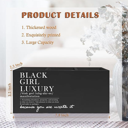 Exqcom Black Girl Luxury Inspirational Pen Pencil Holder, Desk Accessories Gifts - Image 6