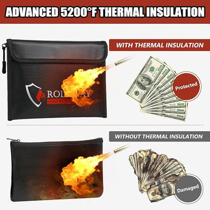 ROLOWAY Fireproof Bag 5200℉ Heat Insulated, Fireproof Money Bag - Image 3