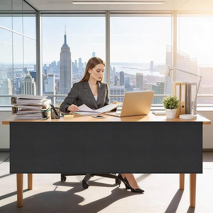 HolyMaji 60" Under Desk Privacy Panel Self-Adhesive Modesty Panel 600D Heavy - Image 6