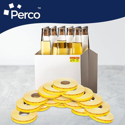 Perco Red Reverse Print on Yellow Sale Price Labels - Image 6