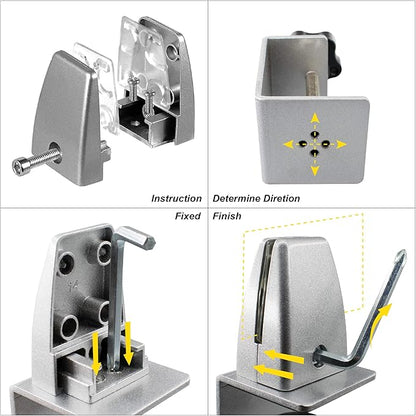 Sneeze Guard Support Clamp Partition Aluminum Adjustable Partition Clamp - Image 5