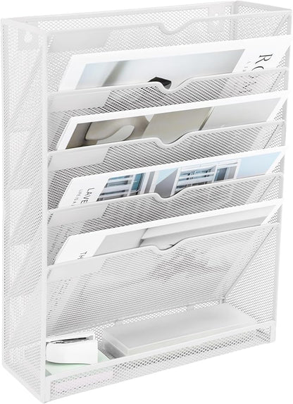 EASEPRES 6 Tier Mesh Hanging Wall File Organizer, Desk Vertical Mail Paper - Image 8