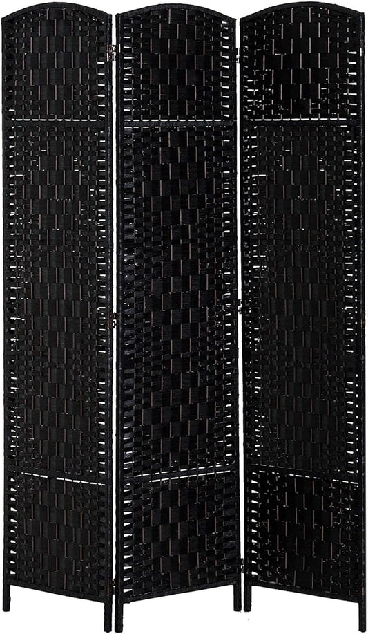 HOMCOM Room Divider, 3 Panel Folding Privacy Screen, 6FT Tall Portable Wicker by HOMCOM