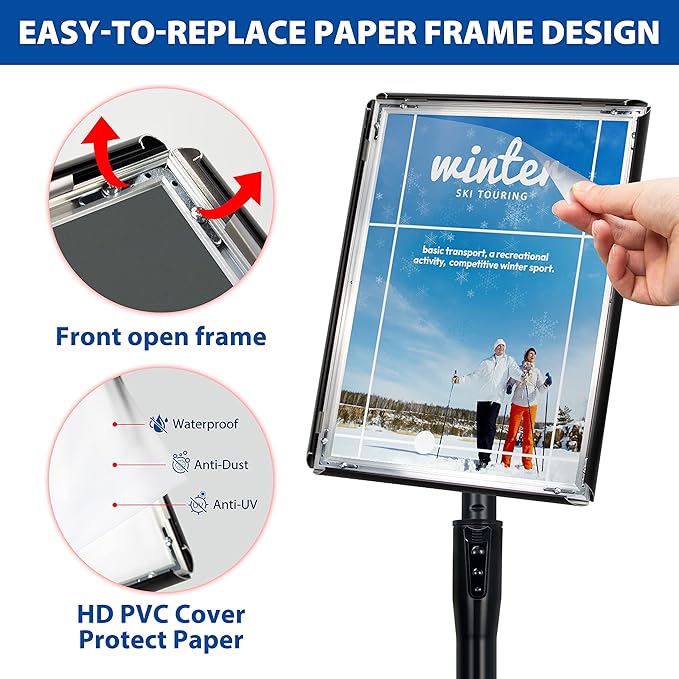 VAIIGO 6Packs 11x17 Inch Adjustable Pedestal Poster Sign Stand, Heavy Duty - Image 4