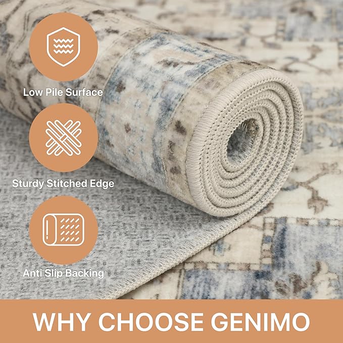 GENIMO 8x10 Area Rugs for Living Room, Machine Washable Rug, Non Slip Indoor - Image 4