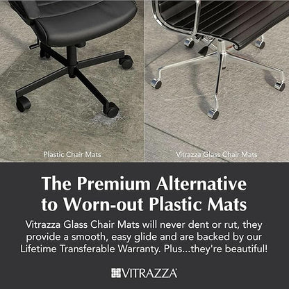 Vitrazza Glass Chair Mat 36” x 42” Superior ¼ Thick, Chiaro Standard Clear - Image 2