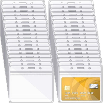 Zonon 150 Pcs Horizontal Clear ID Badge Holders Plastic Card Name Tag Holders by Zonon