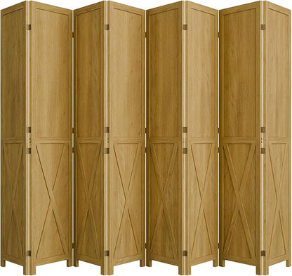 Cozy Castle Wood Room Divider, 8 Panels Folding Privacy Screen, 66.9'' Wall - Image 8