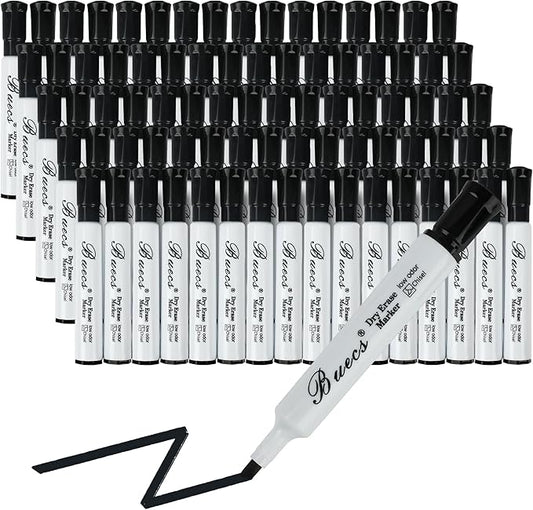 Buecs Black Dry Erase Markers, Chisel tip, Dry-Erase Boards, School Office by Buecs