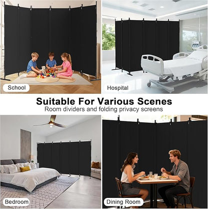 Kecreque 6 Panel Room Divider, 6ft Folding Screen Portable Wall Partition Room - Image 6
