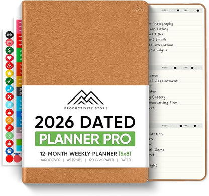 Dated, 2026 Planner, 5.8” x 8.3” by PRODUCTIVITYSTORE