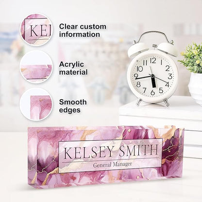 Personalized Name Plate for Desk, Custom Desk Name Plate, Acrylic Name Plate - Image 5