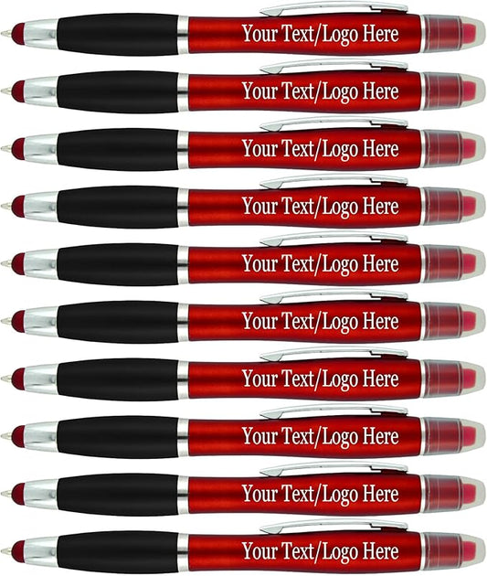 Personalized Pens with Gel Highlighter and Stylus -200 Pack Bulk-Free Imprint - by Sypen