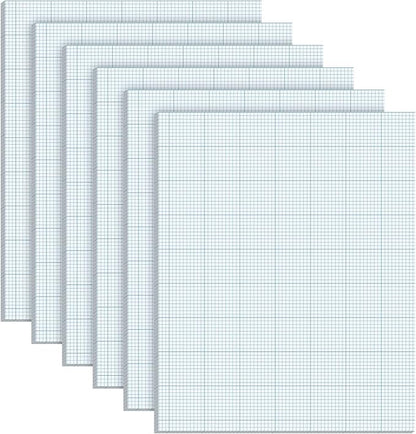 Ctosree 6 Pcs 8.5 x 11 Quadrille Pads 10 Squares Per Graph Paper Pad Back to by Ctosree