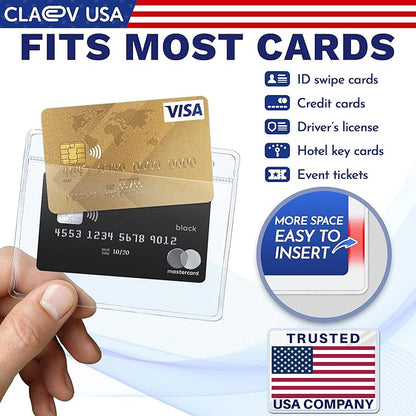 Claev - Horizontal Flexible and Tear Resistant Card Protector - Clear, 4x3 Inch - Image 2