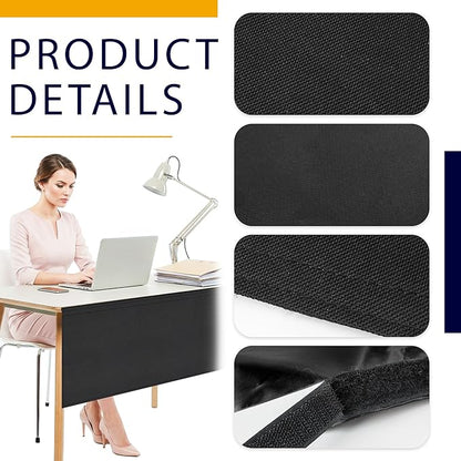 HolyMaji 60" Under Desk Privacy Panel Self-Adhesive Modesty Panel 600D Heavy - Image 5