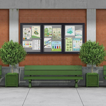 SWANCROWN Outdoor Bulletin Board 70x36in, Enclosed Bulletin Board - Image 8