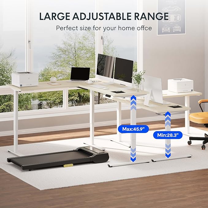 FLEXISPOT L Shaped Standing Desk, 63 x 55 Inch Electric Height Adjustable - Image 8