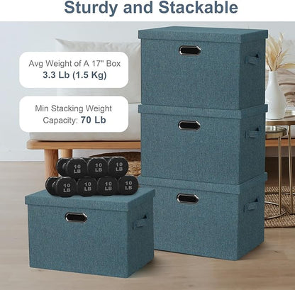Graciadeco Large 17" 36 Quart Collapsible Stackable Storage Bins - Image 3
