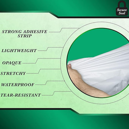 100 Pack Secure Seal White Poly Mailers Shipping Bags - Image 4