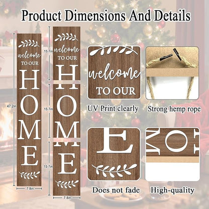 Welcome Sign for Front Porch, Farmhouse Vertical Outdoor Porch Decorations for - Image 5