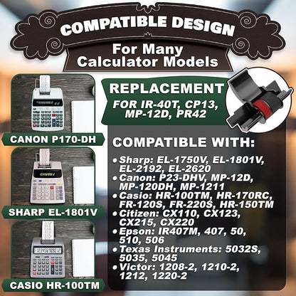 3 Pack IR40T Calculator Ink Roller, HR-100TM / Canon P23-DHV, P170-DH3 / Sharp - Image 6