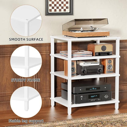 LELELINKY 4-Tier AV Media Player Stand Set of 2, Wooden TV Stand, Game Console - Image 4