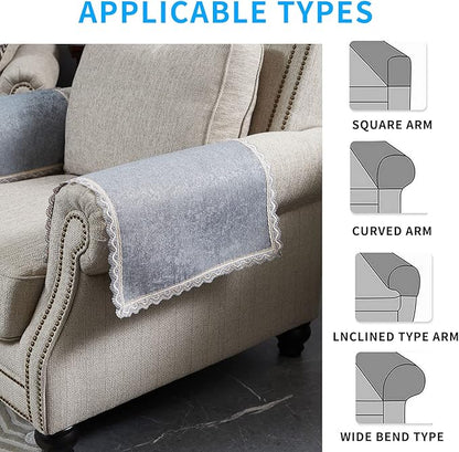 MINJIATEX Couch arm Covers, Non-Slip lace Sofa arm Covers Set of 2 Washable - Image 5