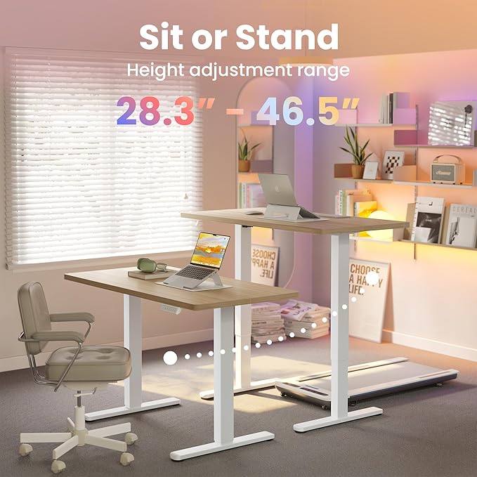 HUANUO 55 x 28 inch Electric Standing Desk Adjustable Height, 4 Memory Height - Image 4