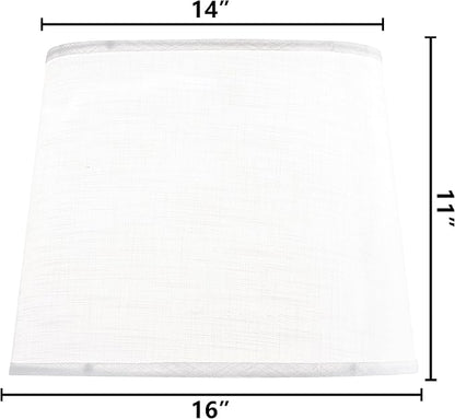 GO&SO Large White Texture Lamp Shades Set of 2, Drum Lampshades Replacemnt - Image 2