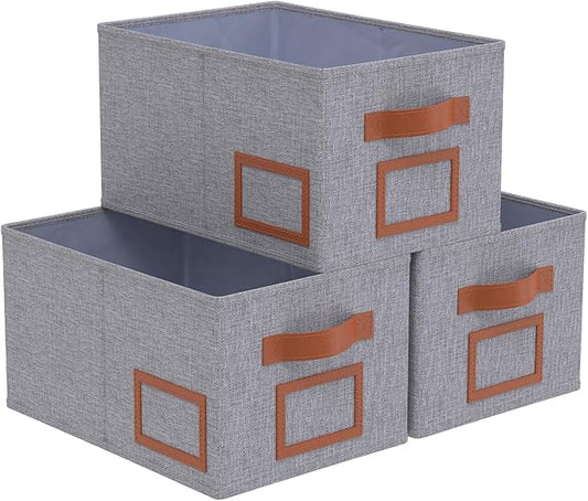 OUTBROS Foldable Storage Box for Shelves, 15 x 10.2 x 7.9 inch Fabric Baskets by OUTBROS