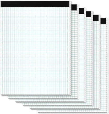 Zaviko Graph Paper Pads 8.5 x 11, 6 Pack, 4x4 Blue Quad Grid Paper Pad by Home