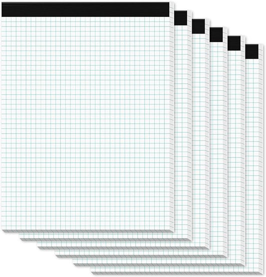 Zaviko Graph Paper Pads 8.5 x 11, 6 Pack, 4x4 Blue Quad Grid Paper Pad by Home