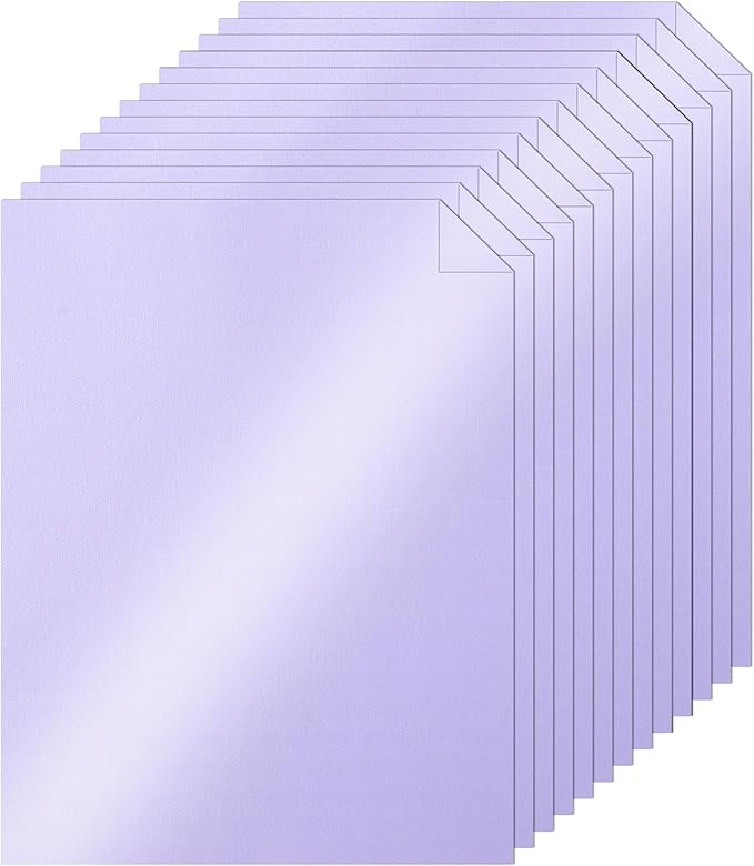 Silunkia 100 Sheets Purple Shimmer Cardstock 8.5 x 11 Cutting Paper, 75lb by Silunkia