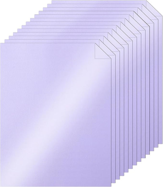 Silunkia 100 Sheets Purple Shimmer Cardstock 8.5 x 11 Cutting Paper, 75lb by Silunkia