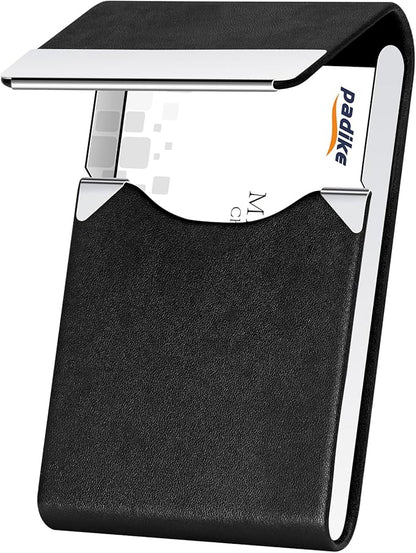 Padike Professional Business Card Holder PU Leather Business Card Case Name by padike
