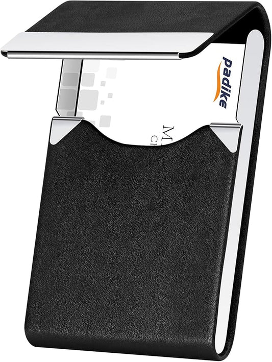 Padike Professional Business Card Holder PU Leather Business Card Case Name by padike