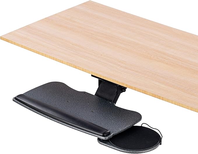 FERSGO Under Desk Keyboard Tray, 17.75" Track, One Knob Control, Undermount by FERSGO