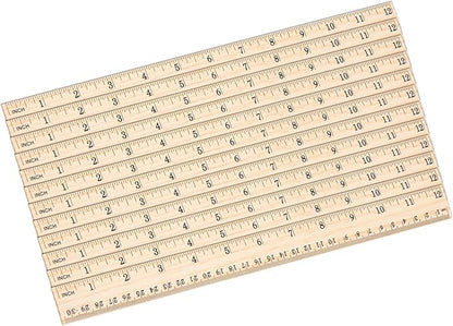 eBoot 12 Pack Wood Ruler Student Rulers Wooden School Rulers Office Ruler - Image 6