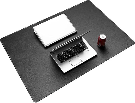 CENNBIE 39.4" x 27.5" Black Leather Desk Mat, Non-Slip Waterproof Extra Wide by CENNBIE