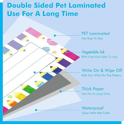 40PCS Desk Nameplates, Double Sided PET Film Desk Name Tags Erasable & Reusable - Image 3