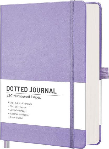 RETTACY Bullet Dotted Journal Notebook, 320 Numbered Pages, A5 Medium Size by RETTACY