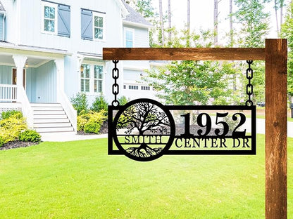 Hanging Metal House Numbers, Custom Metal Hanging Address Signs, Hanging - Image 3