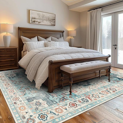 GENIMO 8x10 Area Rugs for Living Room, Machine Washable Non Slip Rugs, Low Pile - Image 2