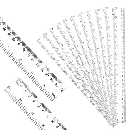 30PCS Clear Ruler Plastic Rulers 12 Inch, - Image 3