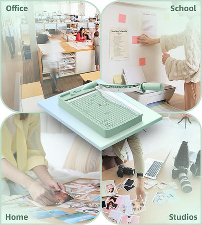 Firbon 12" Guillotine Paper Cutter, Heavy Duty 12-Sheet Capacity Trimmer - Image 7