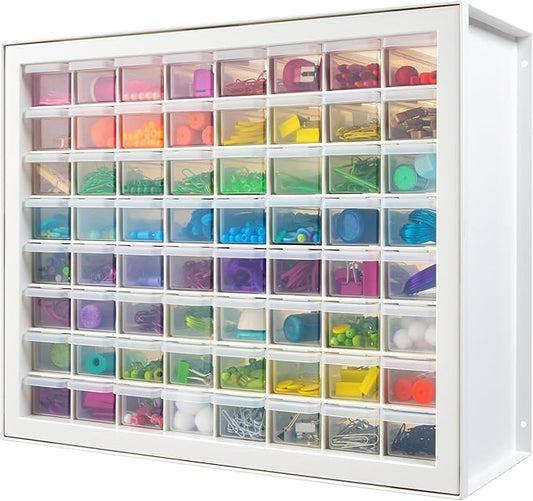 IRIS USA Bead Organizer Storage Bin Drawer Cabinet, 64-Drawer Plastic by IRISUSA