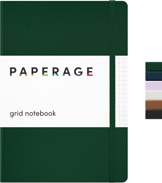 PAPERAGE Graph Paper Journal Notebook, 160 Pages, Medium 5.6 in x 8 in by PAPERAGE